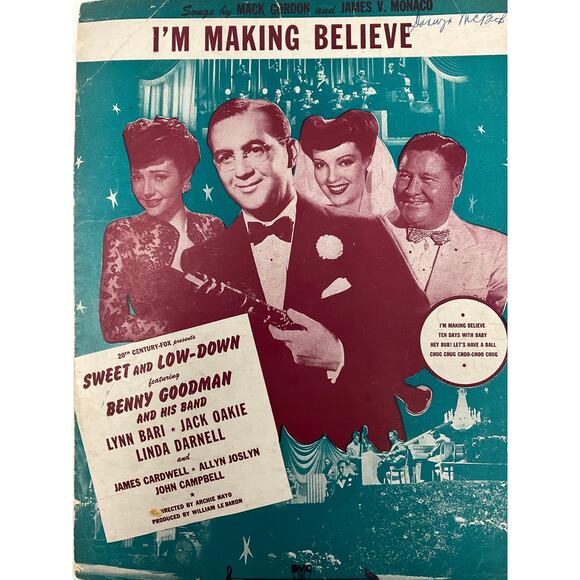 Im Making Believe Sheet Music Sweet and Low Down Gordon Monaco - Picture 2 of 5